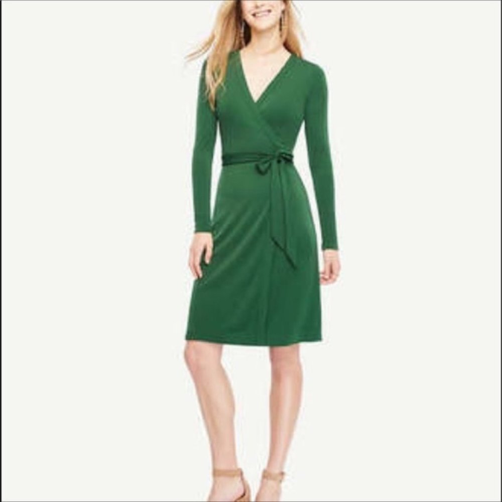 Ann Taylor Kelly Green Wrap Dress